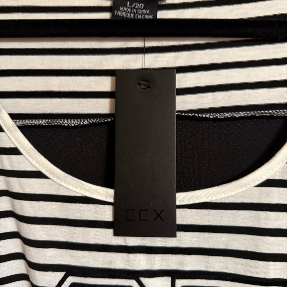 CCX Women's Striped Tank Top - Black and White Size 20